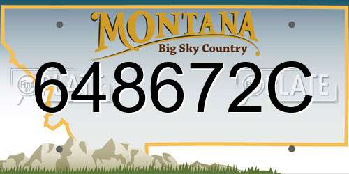 648672C Montana License Plate