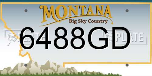 6488GD Montana License Plate