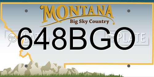 648BGO Montana License Plate