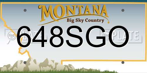 648SGO Montana License Plate
