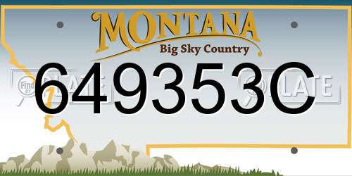 649353C Montana License Plate