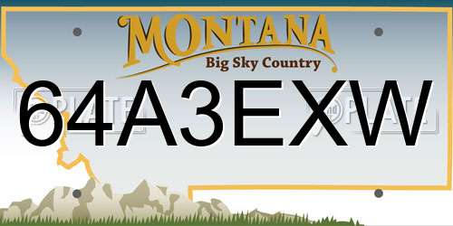 64A3EXW Montana License Plate
