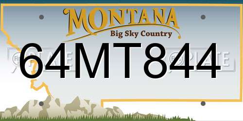 64MT844 Montana License Plate