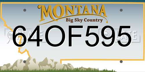 64OF595 Montana License Plate