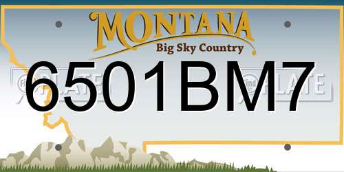 6501BM7 Montana License Plate
