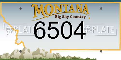 6504 Montana License Plate