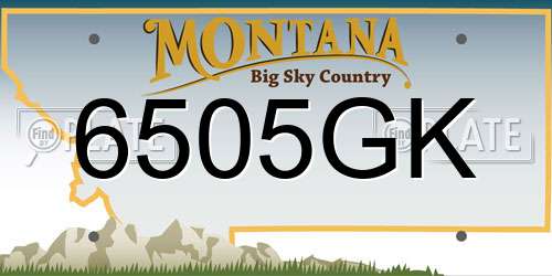6505GK Montana License Plate