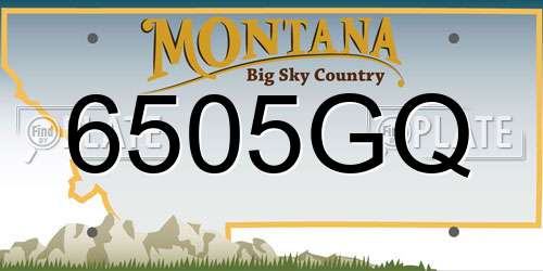 6505GQ Montana License Plate