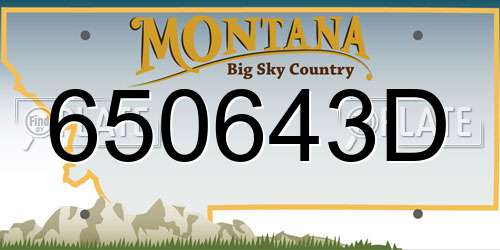 650643D Montana License Plate