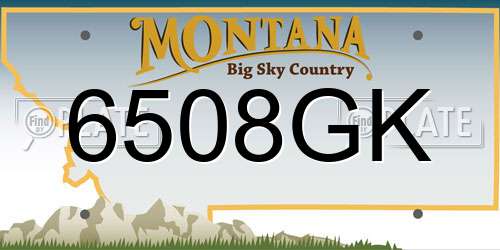 6508GK Montana License Plate