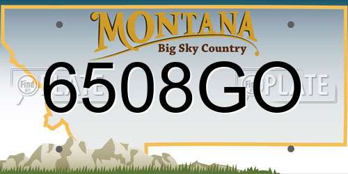 6508GO Montana License Plate