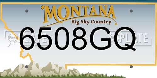 6508GQ Montana License Plate