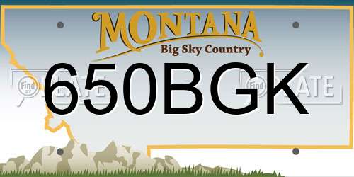 650BGK Montana License Plate