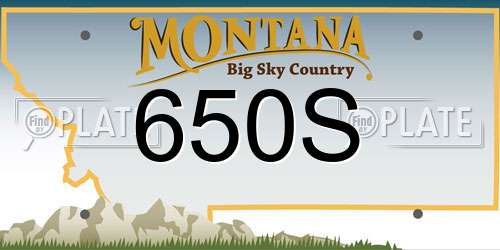 650S Montana License Plate