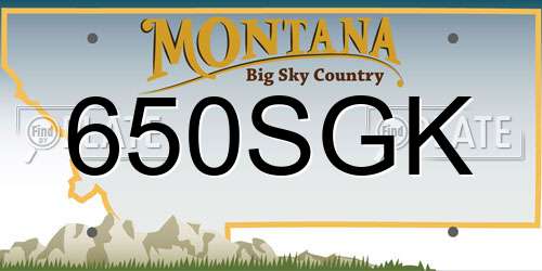 650SGK Montana License Plate