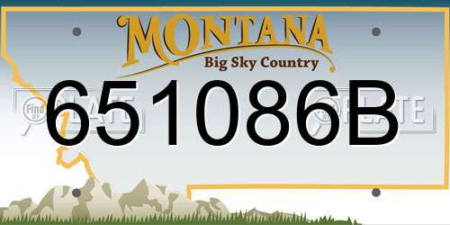 651086B Montana License Plate