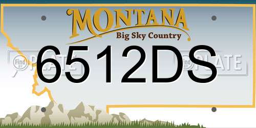 6512DS Montana License Plate