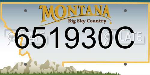 651930C Montana License Plate