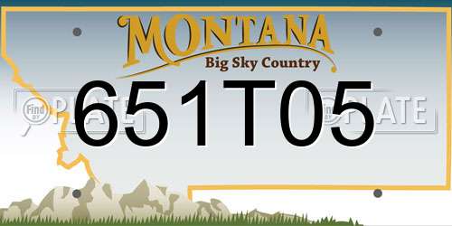 651T05 Montana License Plate