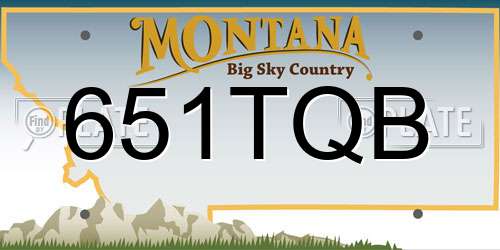 651TQB Montana License Plate