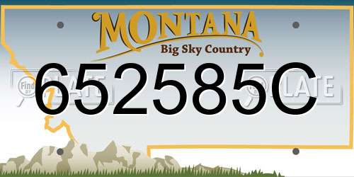 652585C Montana License Plate