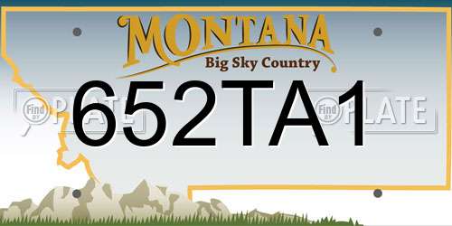 652TA1 Montana License Plate