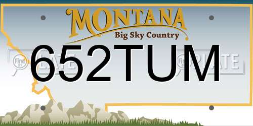 652TUM Montana License Plate