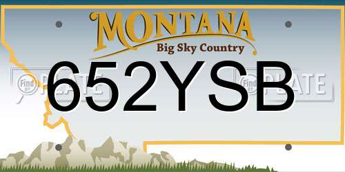 652YSB Montana License Plate