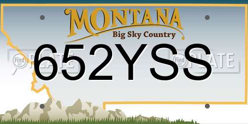 652YSS Montana License Plate