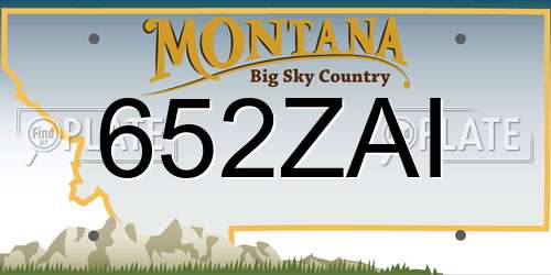 652ZAI Montana License Plate