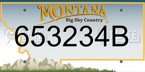 653234B Montana License Plate