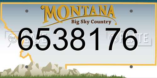 6538176 Montana License Plate