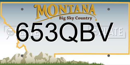 653QBV Montana License Plate