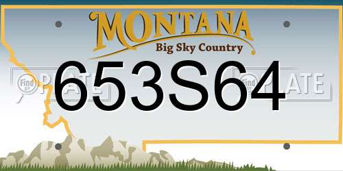 653S64 Montana License Plate