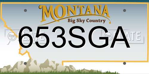 653SGA Montana License Plate