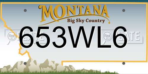 653WL6 Montana License Plate