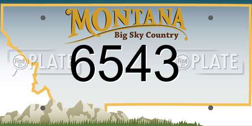 6543 Montana License Plate