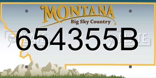 654355B Montana License Plate