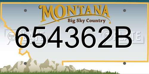 654362B Montana License Plate