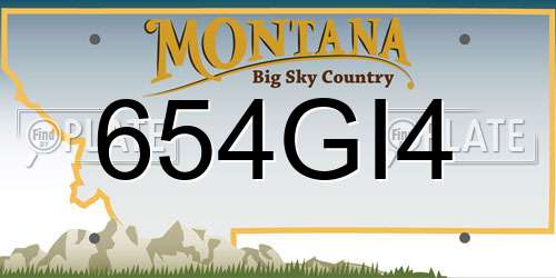 654GI4 Montana License Plate