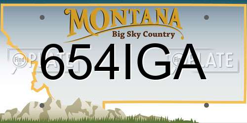 654IGA Montana License Plate