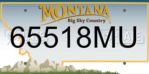 65518MU Montana License Plate