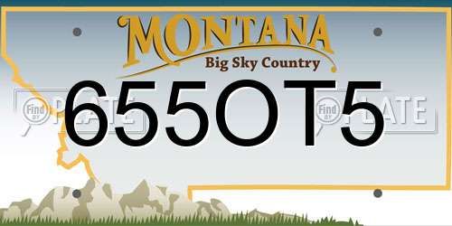 655OT5 Montana License Plate