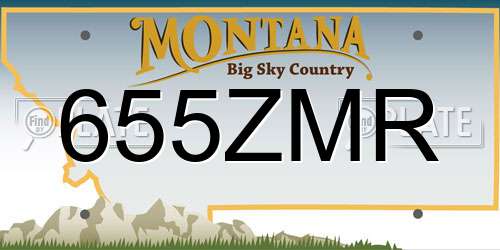 655ZMR Montana License Plate