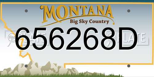 656268D Montana License Plate