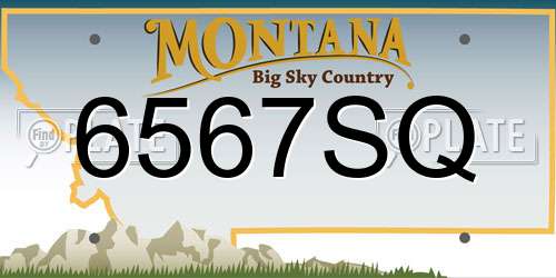 6567SQ Montana License Plate
