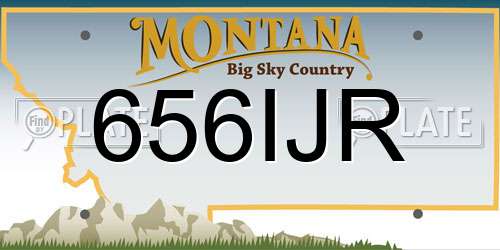 656IJR Montana License Plate