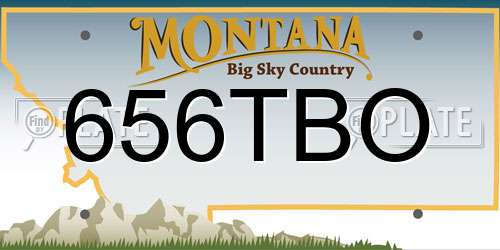 656TBO Montana License Plate