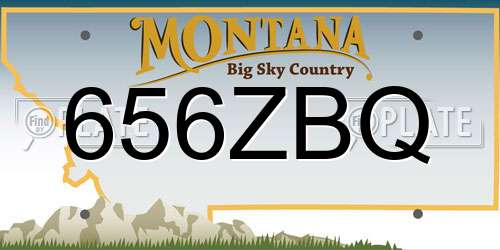 656ZBQ Montana License Plate