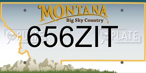 656ZIT Montana License Plate